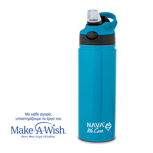 Stainless steel drink bottle "We Care" - Petrol blue 500ml