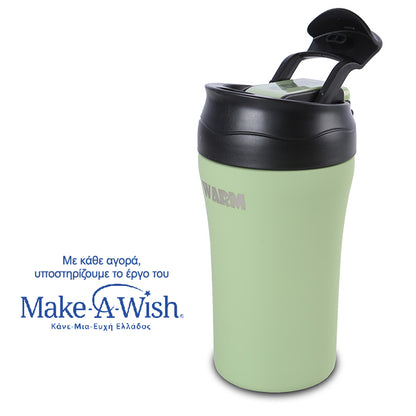 Stainless steel insulated travel mug hot and cold - Green 450ml