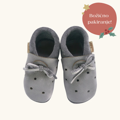 Baobaby soft sole baby shoes - Sandals Stars Grey