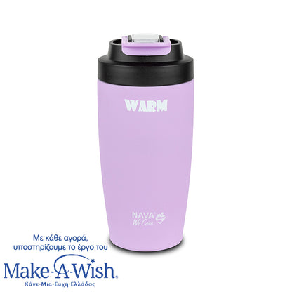 Stainless steel insulated travel mug hot and cold -  Lilac 500ml