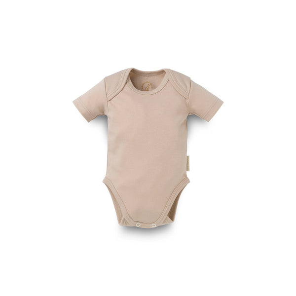Organic Short Sleeve Bodysuit - Hazelnut