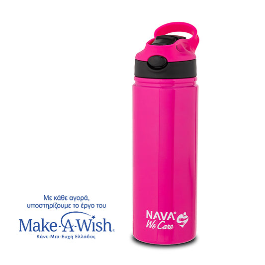 Stainless steel drink bottle "We Care", magenta 500ml