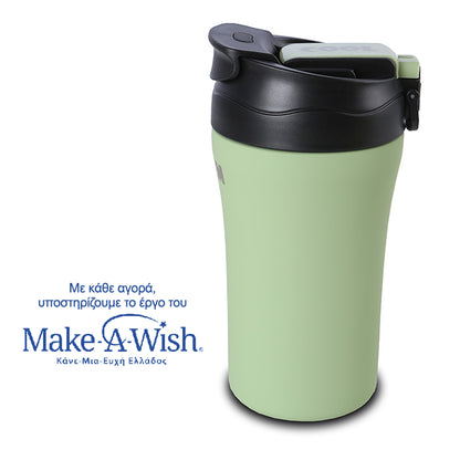 Stainless steel insulated travel mug hot and cold - Green 450ml