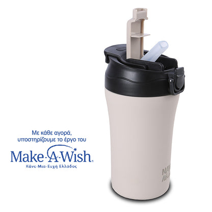 Stainless steel insulated travel mug hot and cold - Grey 450ml