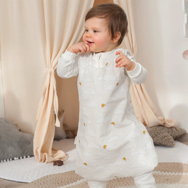 Organic Toddler Sleeping Bag with legs TOG 1 - Cloud