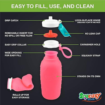 Squeasy Gear Sport, 480ml - Foldable drinking bottle