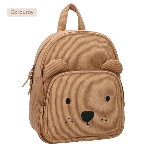 Backpack Beary Excited - Brown Corduroy