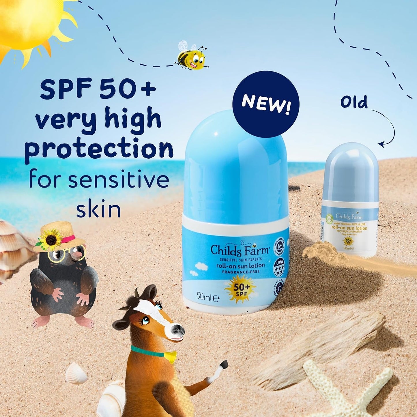 Childs Farm Roll-On Sun Lotion 50+ SPF Fragrance-Free 50ml