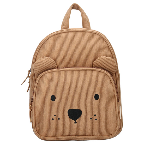 Backpack Beary Excited - Brown Corduroy