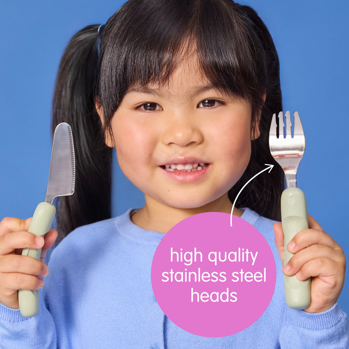 b.box jnr cutlery trio - sage