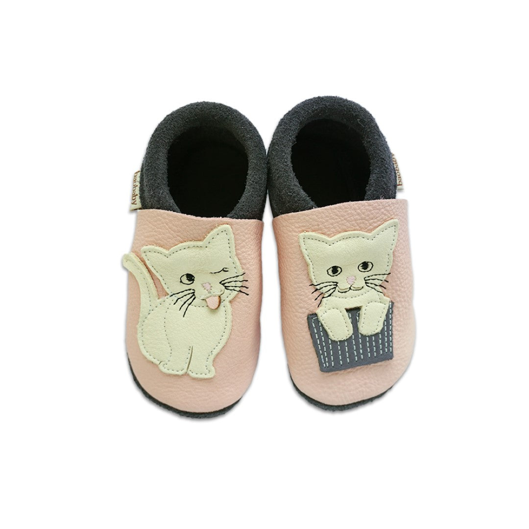 Baobaby soft sole baby shoes - Cat’s Kiss pink