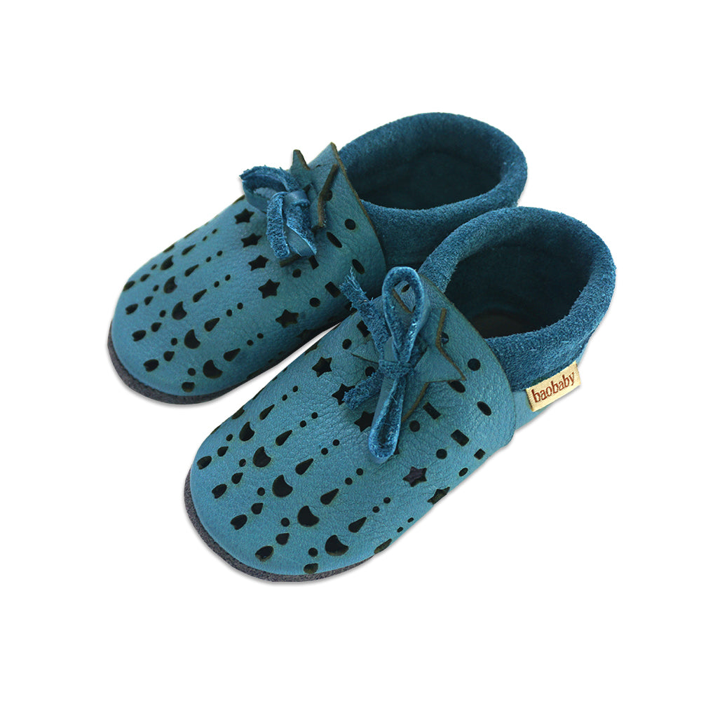 Baobaby soft sole baby shoes - Sandals Dots Sky