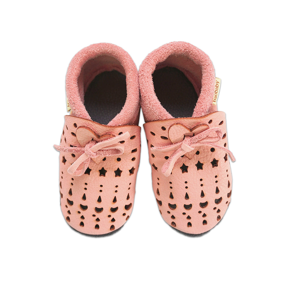 Baobaby soft sole baby shoes - Sandals Dots Pink