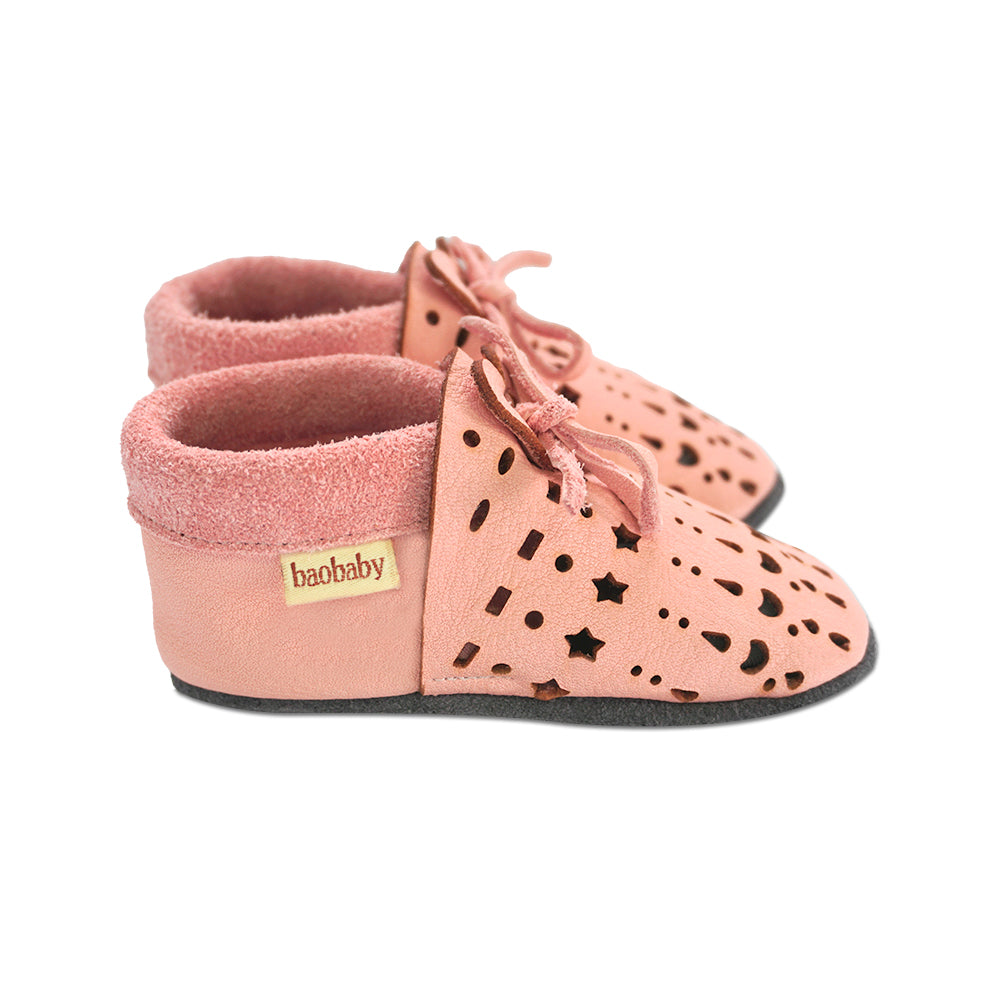 Baobaby soft sole baby shoes - Sandals Dots Pink