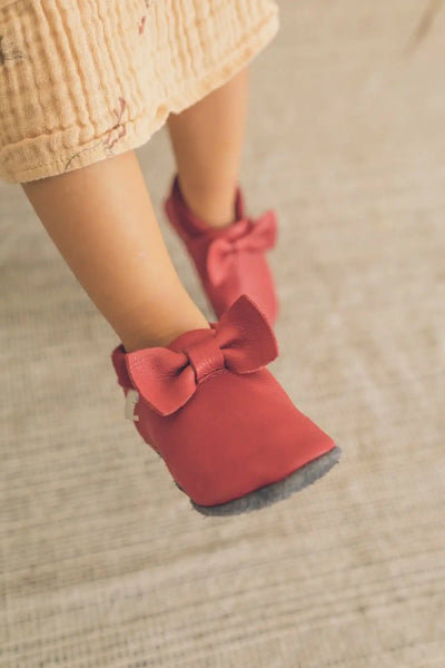 Baobaby soft sole baby shoes - Pirouettes Cherry