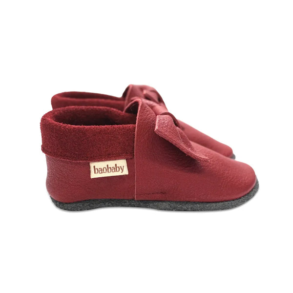 Baobaby soft sole baby shoes - Pirouettes Cherry