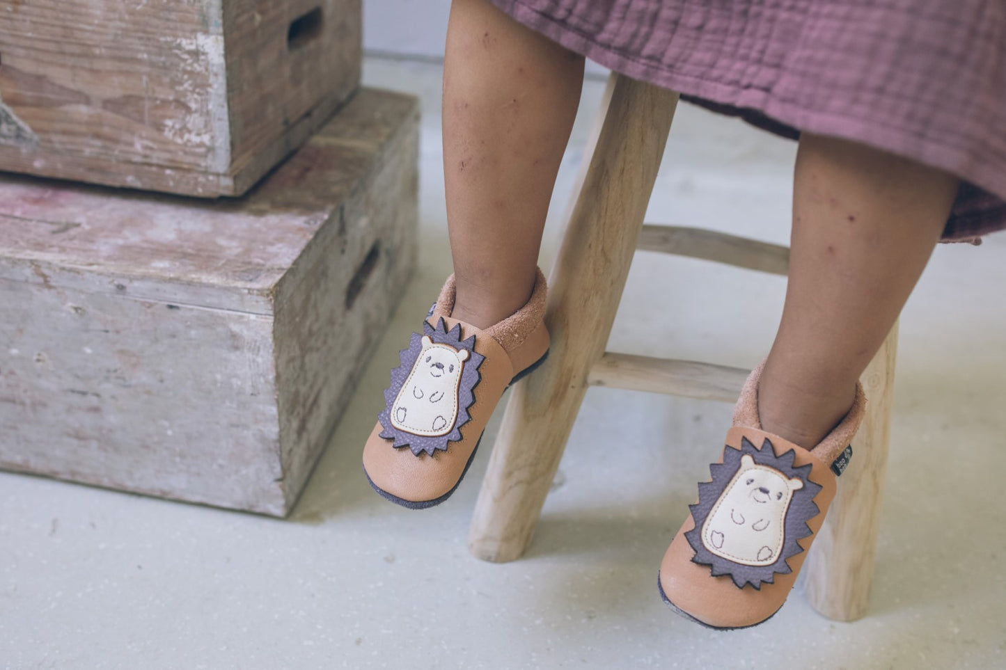 Baobaby soft sole baby shoes - Spikey powder