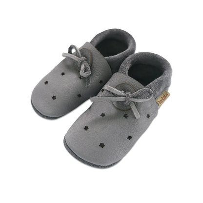 Baobaby soft sole baby shoes - Sandals Stars Grey