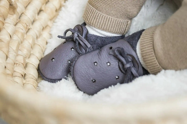 Baobaby soft sole baby shoes - Sandals Stars Grey