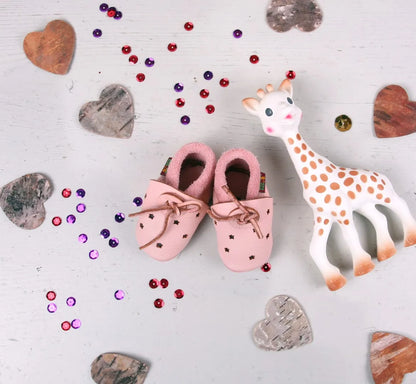 Baobaby soft sole baby shoes - Sandals Stars Pink