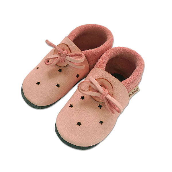Baobaby soft sole baby shoes - Sandals Stars Pink