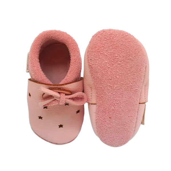 Baobaby soft sole baby shoes - Sandals Stars Pink
