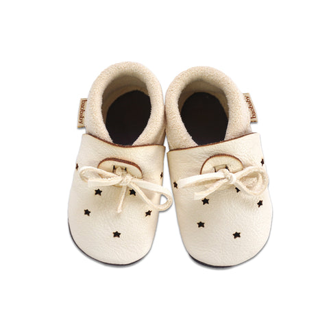 Baobaby soft sole baby shoes - Sandals Stars White