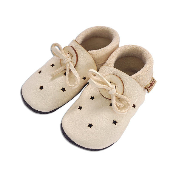 Baobaby soft sole baby shoes - Sandals Stars White