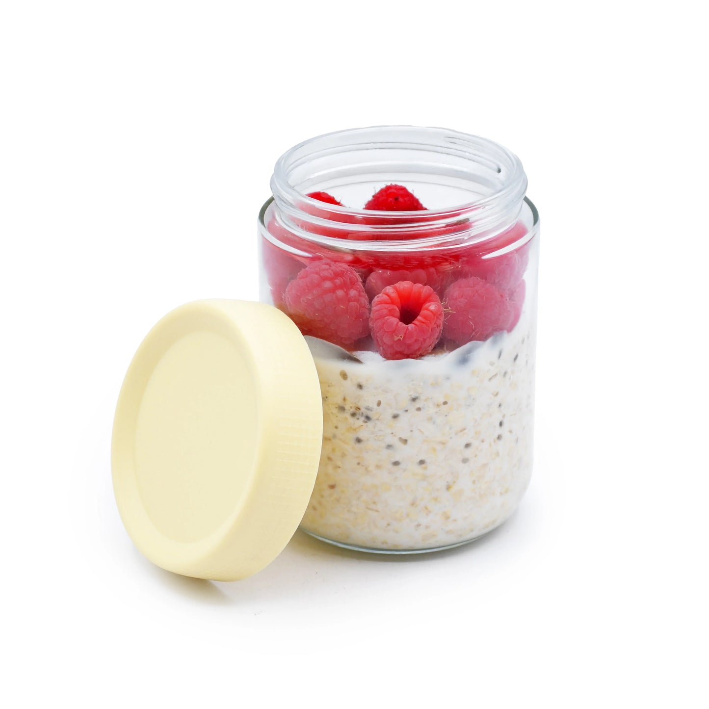 Melii Glass Overnight Oat Jars 2 pack (ivory/sage)