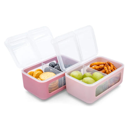 Melii Nano - 2 Compartment Snack Box 2 Pack - Blush/Berry