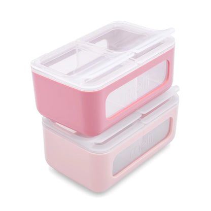 Melii Nano - 2 Compartment Snack Box 2 Pack - Blush/Berry
