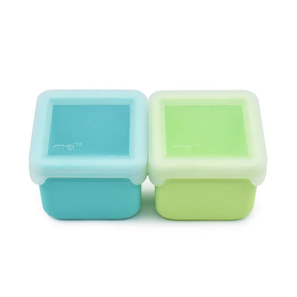 Melii Silicone Snack Containers - Blue/Lime