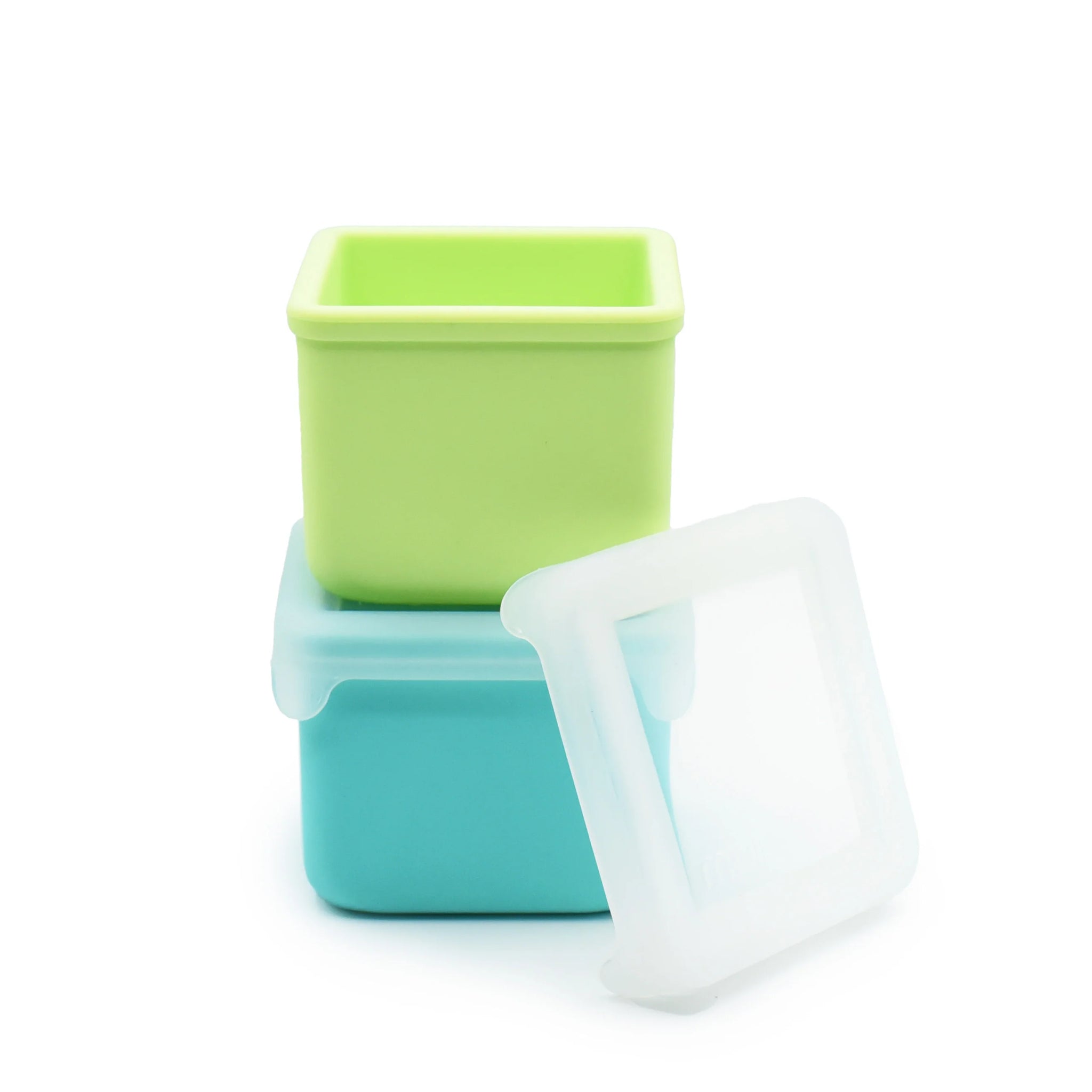 Melii Silicone Snack Containers - Blue/Lime