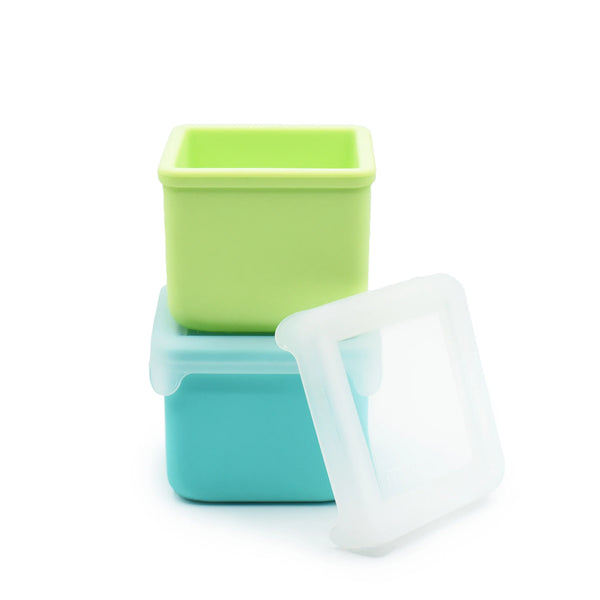 Melii Silicone Snack Containers - Blue/Lime