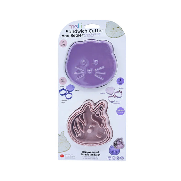 Melii 3-in-1 Sandwich Cutters - Cat/Unicorn