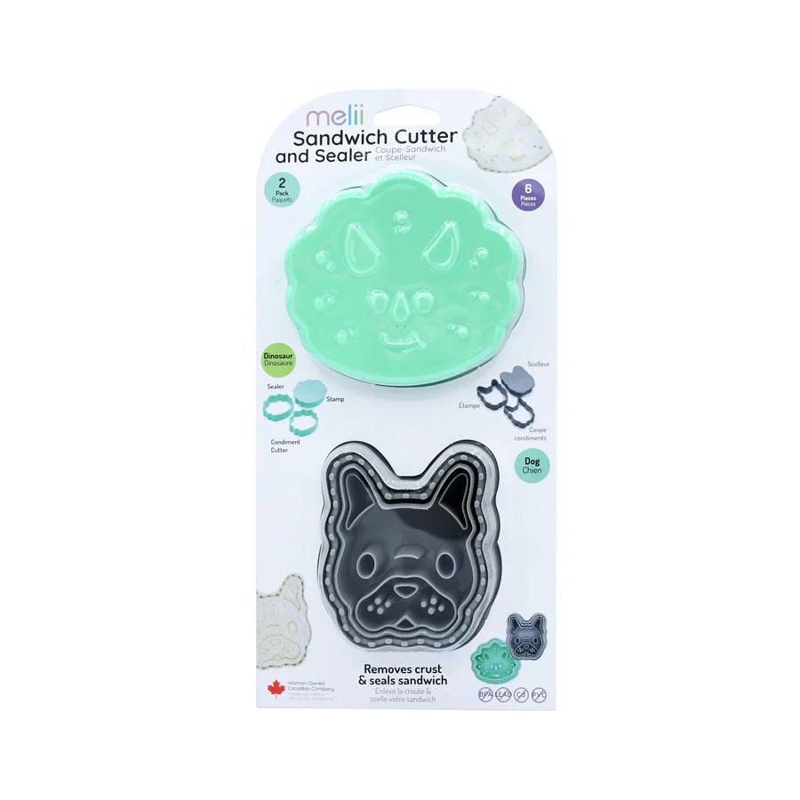 Melii 3-in-1 Sandwich Cutters - Dino/Bulldog