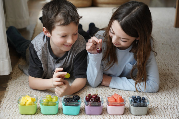 Melii Glass Containers with Silicone Sleeve - Blue Mint Lime