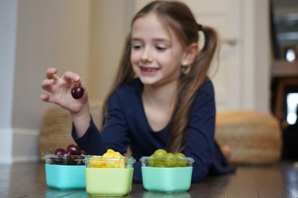 Melii Glass Containers with Silicone Sleeve - Blue Mint Lime