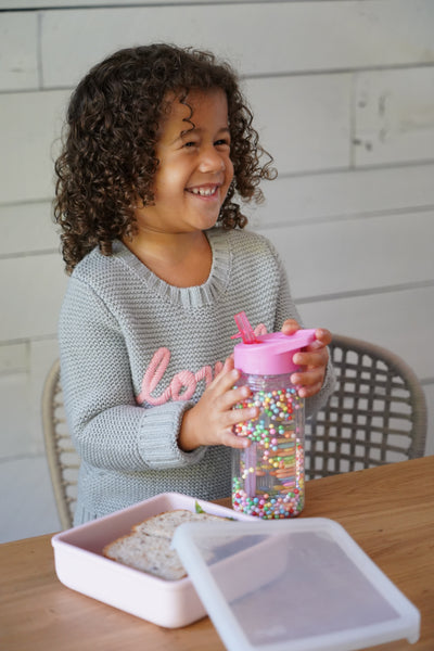 Melii Water Bottle with Straw 300ml - Foam Balls Girl