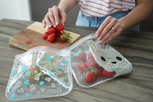 Melii EVA Reusable Snack Bags - Bulldog/Shark