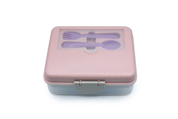 Melii 2 Tier Bento Box - Pink Purple Grey