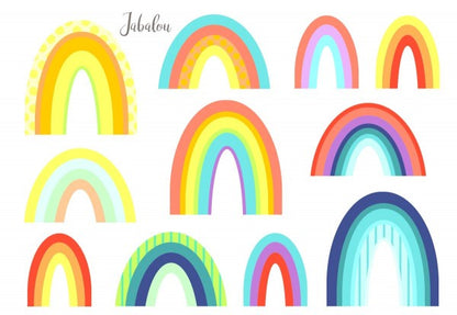 Waterproof lunch box sticker - Rainbows large