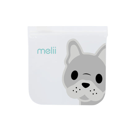 Melii EVA Reusable Snack Bags - Bulldog/Shark