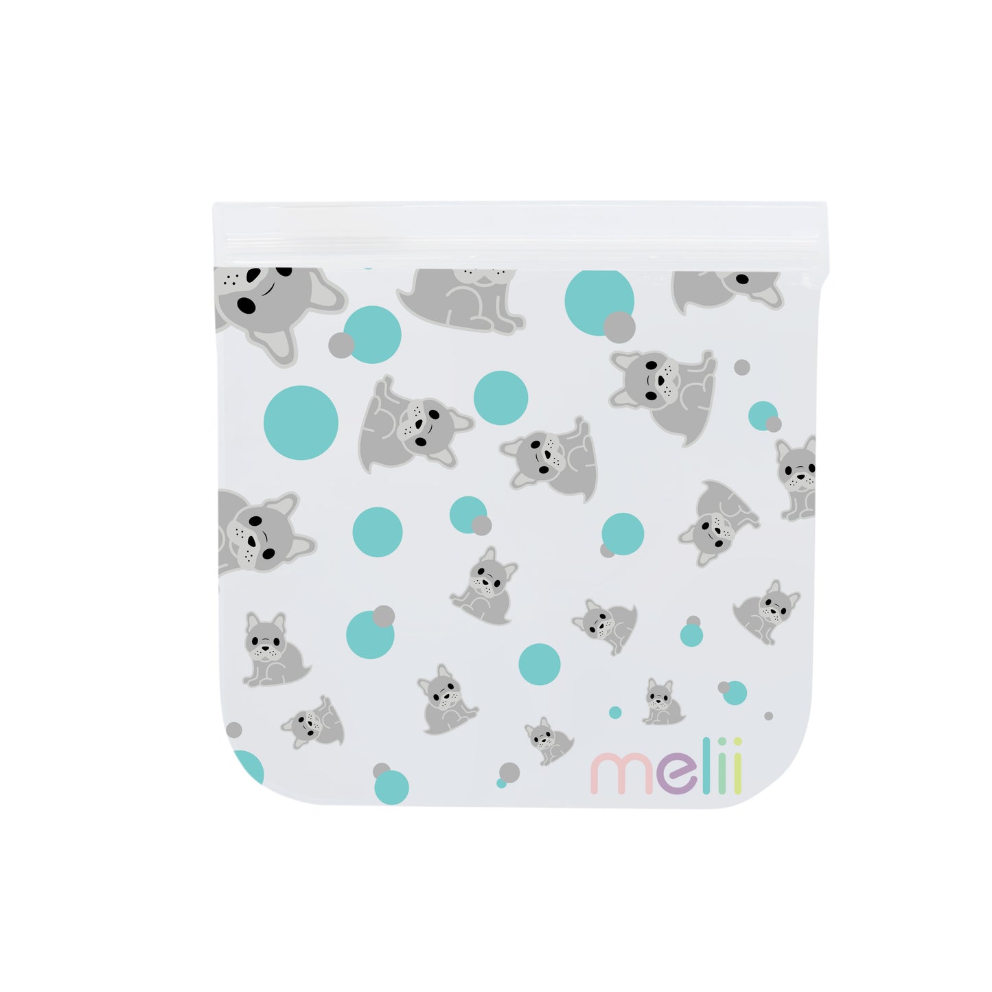 Melii EVA Reusable Snack Bags - Bulldog/Shark
