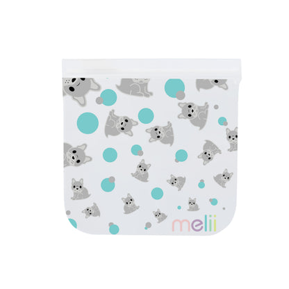 Melii EVA Reusable Snack Bags - Bulldog/Shark