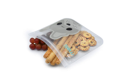 Melii EVA Reusable Snack Bags - Bulldog/Shark