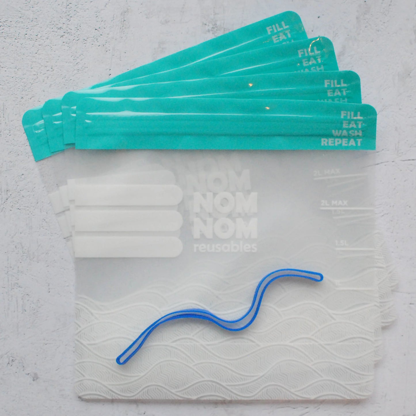 Nom Nom x4 WAVE reusable Freezer Bags