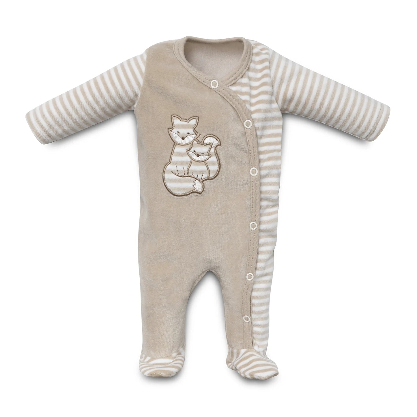 Organic Long Sleeve side-snap Sleepsuit - Fox