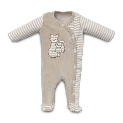 Organic Long Sleeve side-snap Sleepsuit - Fox