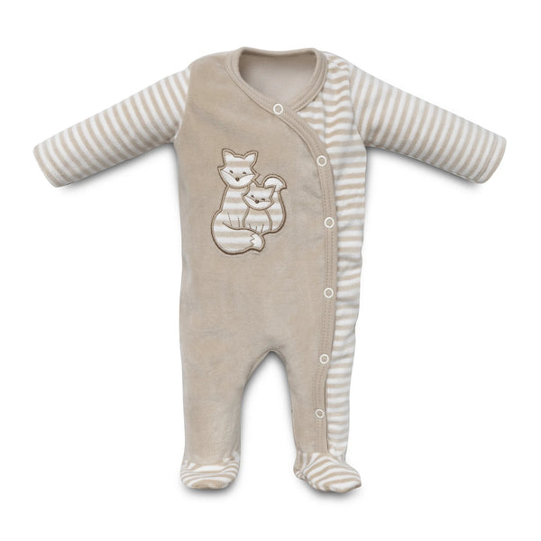 Organic Long Sleeve side-snap Sleepsuit - Fox
